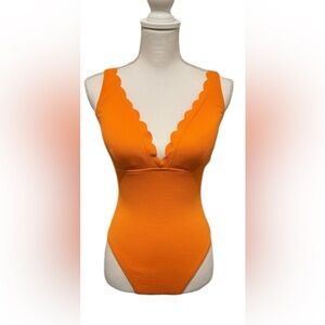 Kate Spade Satsuma Pique Scalloped One Piece Swimsuit- NWT